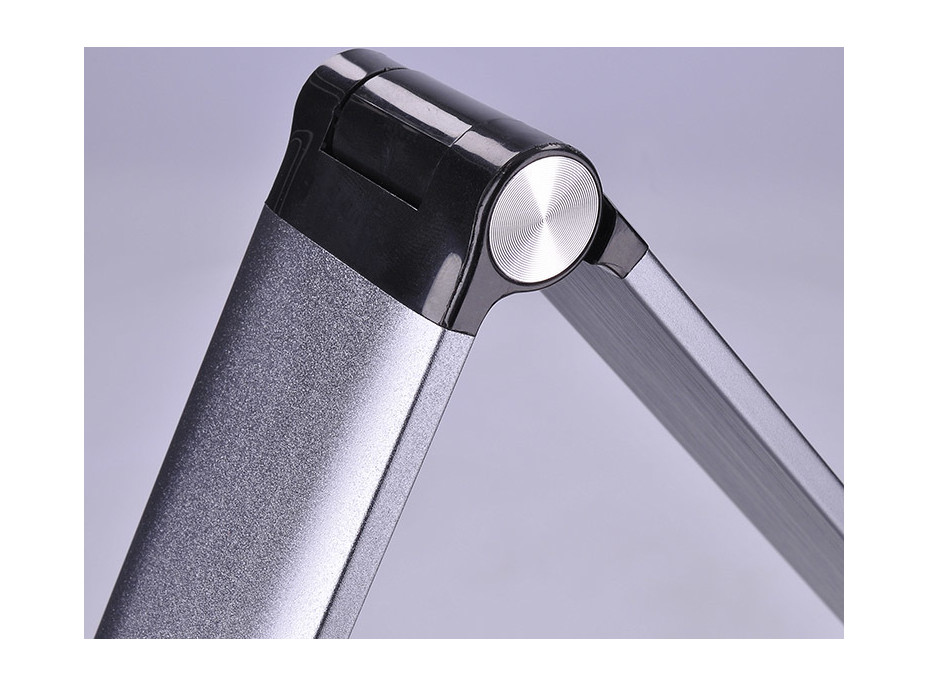 LED stolná lampička stmievateľná, 10W, indukčné nabíjanie, hliník, šedá