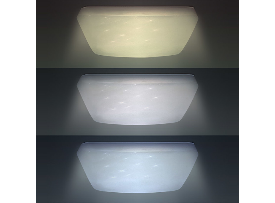 LED stropné svetlo Star, štvorcové, 24W, 1440lm, diaľkové ovládanie, 37cm