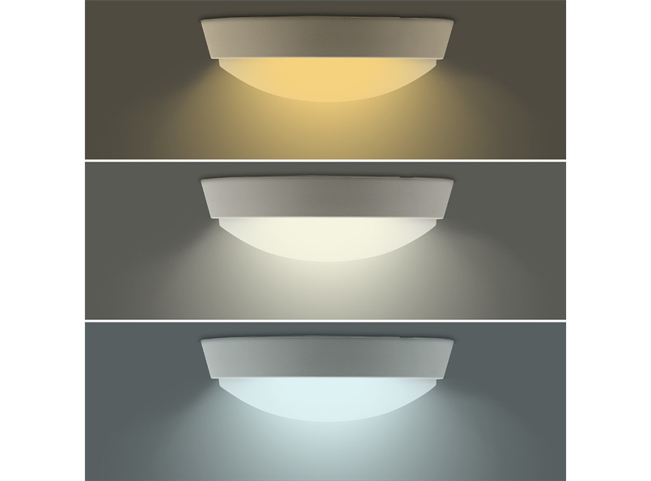 LED vonkajšie osvetlenie s nastaviteľnou CCT, 12W, 900lm, 22cm, 2v1 - biely a čierny kryt