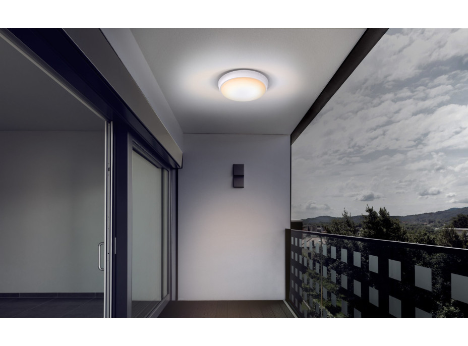 LED vonkajšie osvetlenie s nastaviteľnou CCT, 12W, 900lm, 22cm, 2v1 - biely a čierny kryt