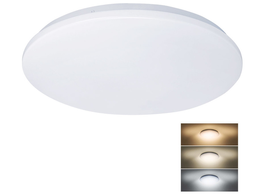 LED stropné svetlo Plain, 3CCT, 36W, 2520lm, 3000K, 4000K, 6000K, okrúhle, 45cm