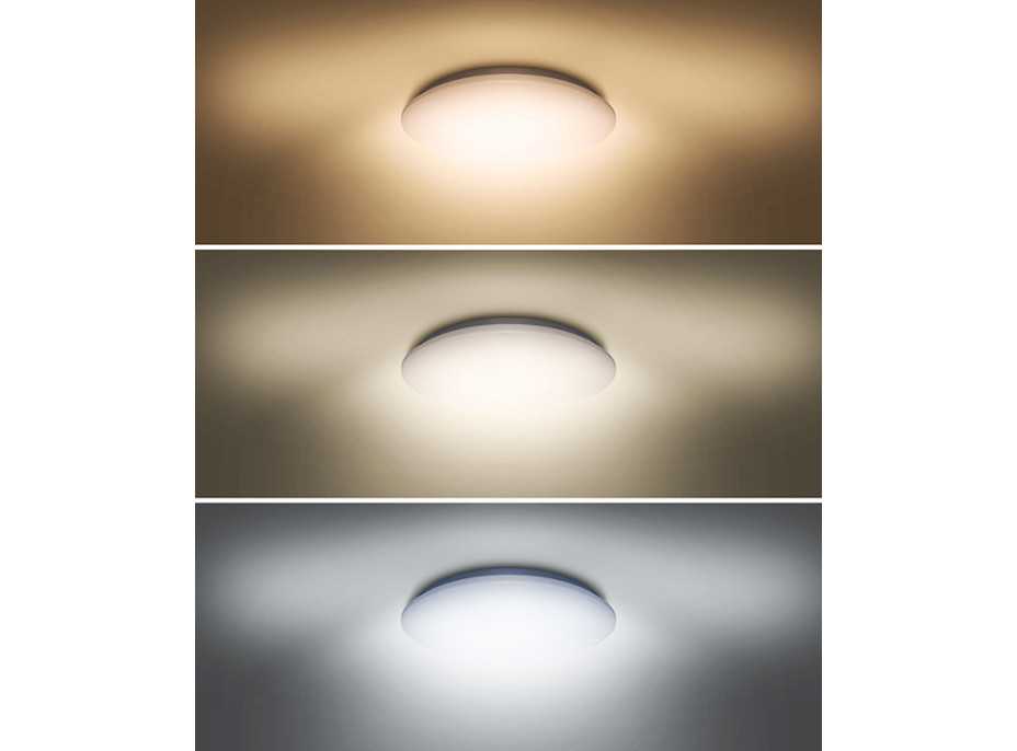 LED stropné svetlo Plain, 3CCT, 36W, 2520lm, 3000K, 4000K, 6000K, okrúhle, 45cm