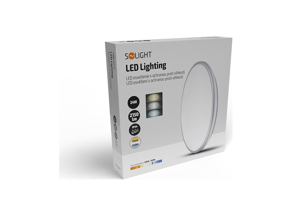 LED osvetlenie s ochranou proti vlhkosti, IP54, 24W, 2150lm, 3CCT, 38cm