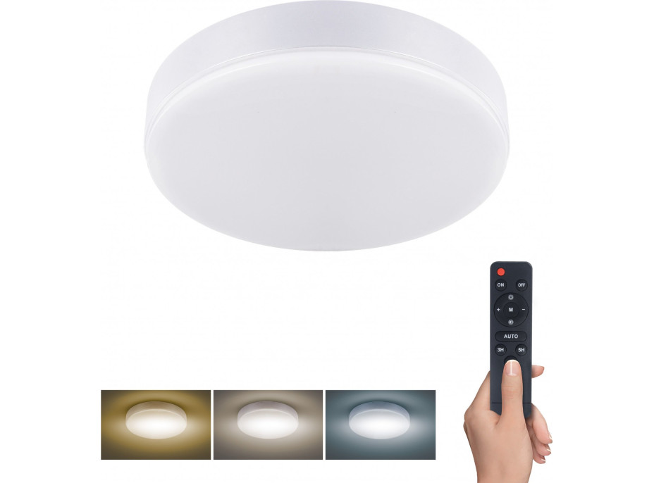 LED osvetlenie s diaľkovým ovládačom, 36W, 2160lm, 30cm, stmievateľné, biela