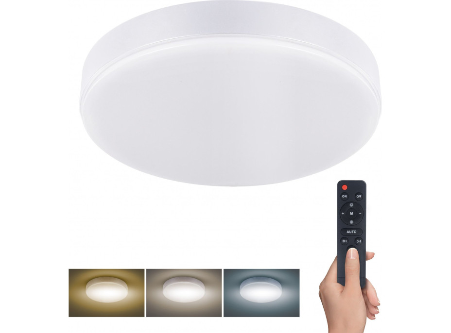 LED osvetlenie s diaľkovým ovládačom, 50W, 3000lm, 40cm, zmena chromatickosti, stmievateľné, biela