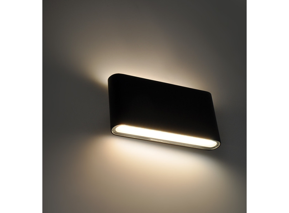 LED vonkajšie nástenné osvetlenie Modena, 12W, 680lm, 120 °, čierna