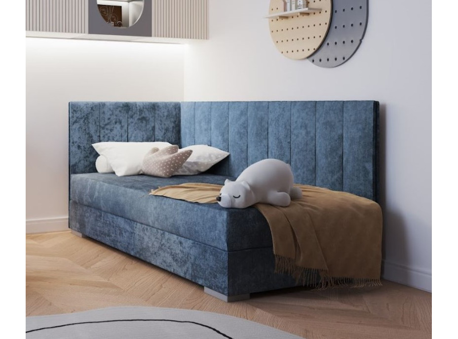 Čalúnená posteľ COIMBRA III - 200x90 cm - modrá