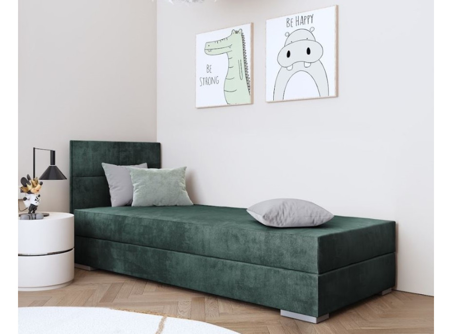 Čalúnená posteľ TOMAR I - 200x90 cm - zelená