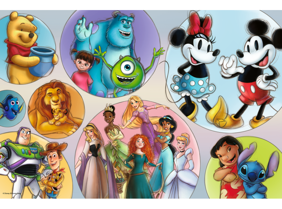 TREFL Puzzle Super Shape XL Disneyho farebný svet 160 dielikov