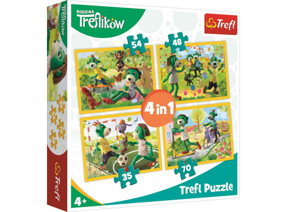 Puzzle Treflíci: Spoločné chvíle 4v1 (35,48,54,70 dielikov)