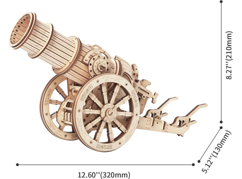 ROBOTIME Roker 3D drevené puzzle Stredoveké obliehacie dialo 158 dielikov