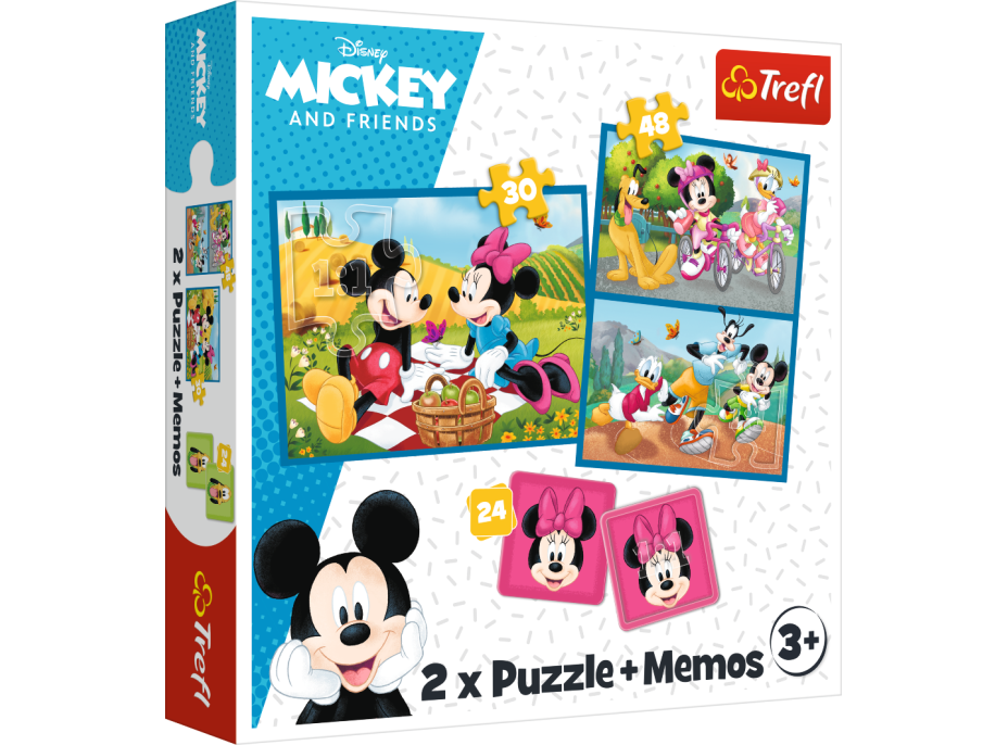 TREFL Sada 3v1 Mickey a priatelia (2x puzzle + pexeso)