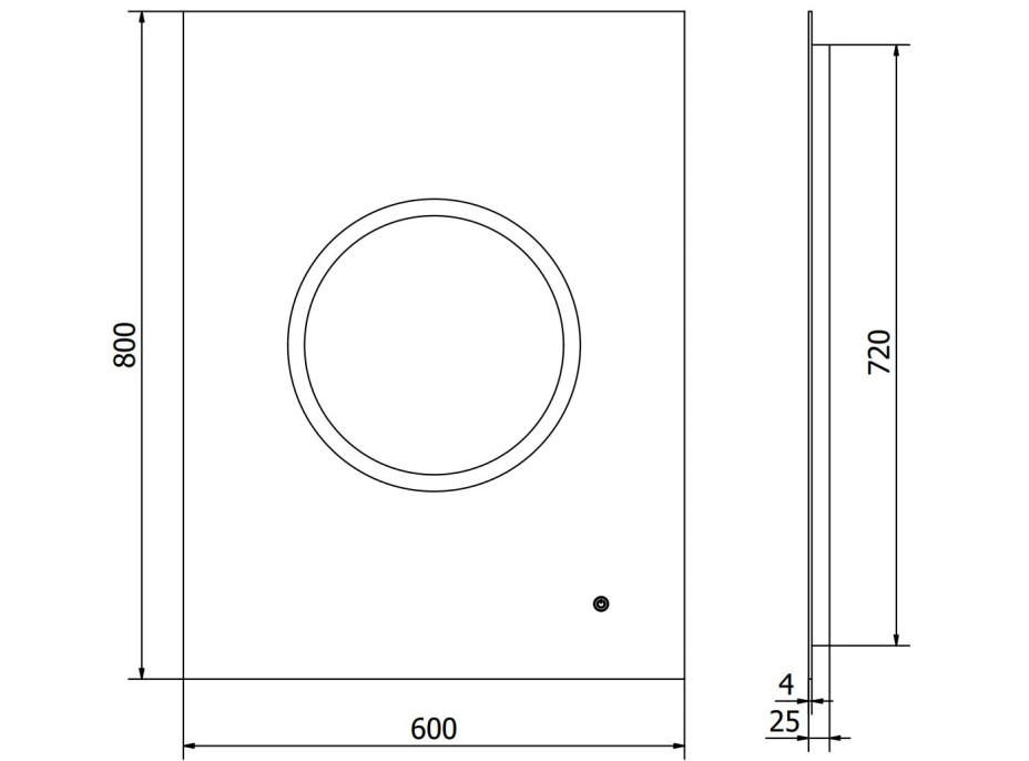 Obdĺžnikové zrkadlo MEXEN KOGA 60x80 cm - s LED podsvietením a vyhrievaním, 9821-060-080-611-00