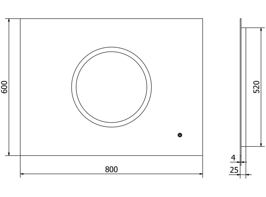 Obdĺžnikové zrkadlo MEXEN KOGA 80x60 cm - s LED podsvietením a vyhrievaním, 9821-080-060-611-00