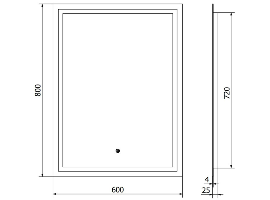 Obdĺžnikové zrkadlo MEXEN MIKO 60x80 cm - s LED podsvietením a vyhrievaním, 9819-060-080-611-00