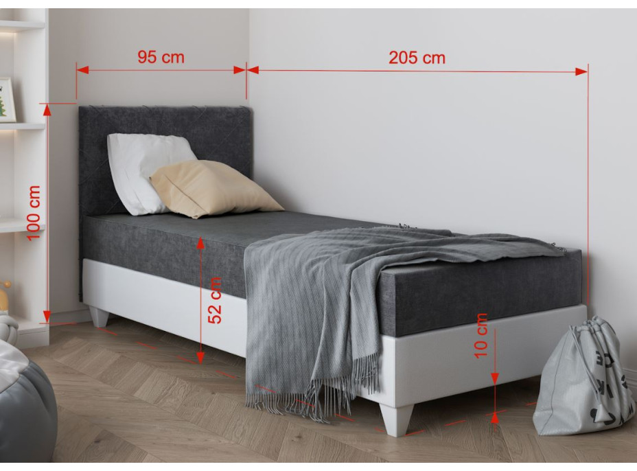 Čalúnená posteľ LAGOS I - 200x90 cm - hnedá