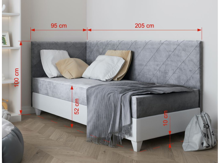 Čalúnená posteľ LAGOS III - 200x90 cm - grafitová