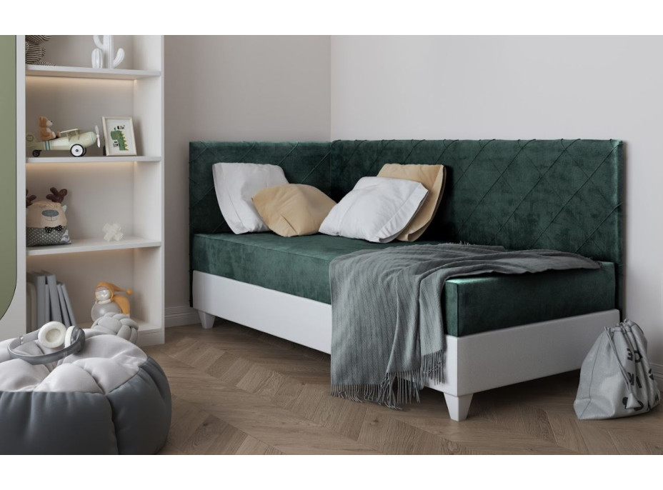 Čalúnená posteľ LAGOS III - 200x90 cm - zelená