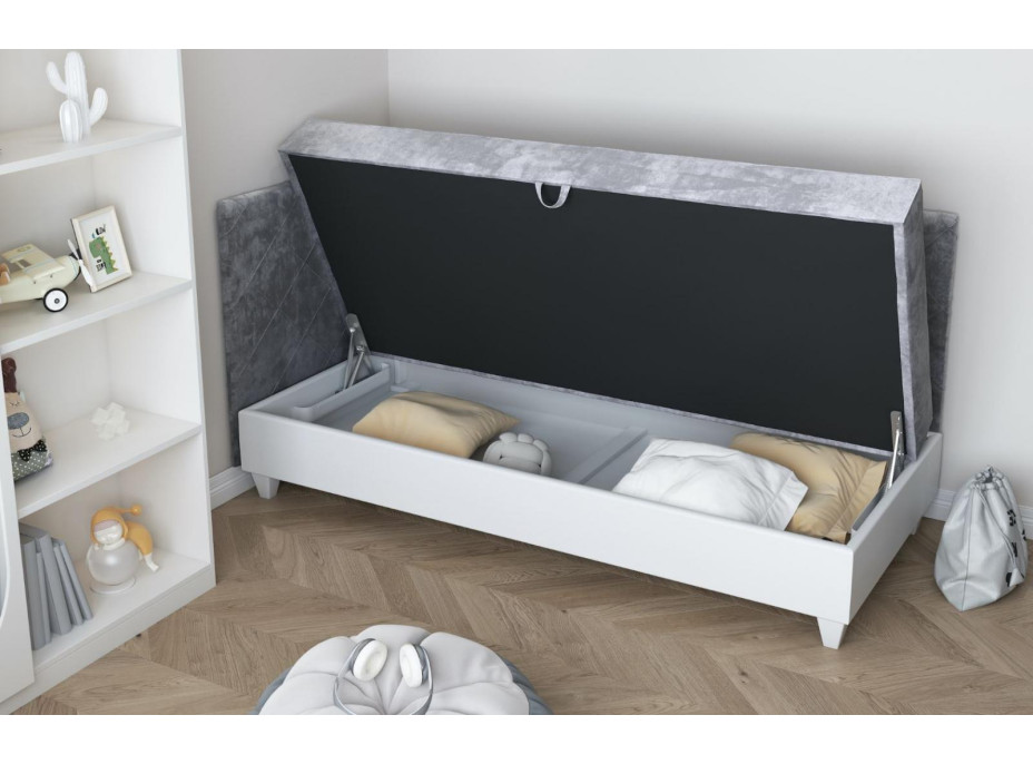 Čalúnená posteľ LAGOS III - 200x90 cm - šedá