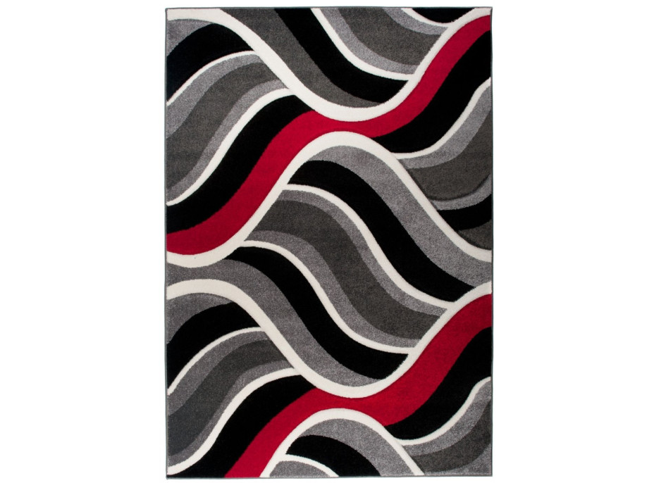 Moderné kusový koberec MATRA červeno-šedý 3481B