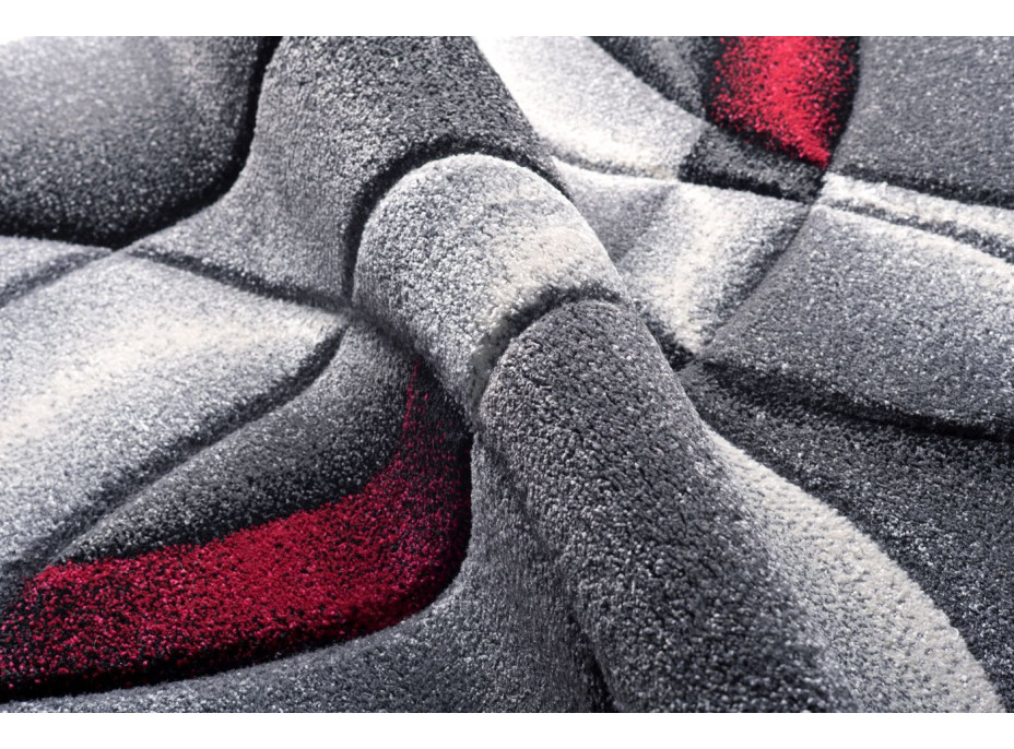 Moderné kusový koberec MATRA šedo-červený J386A