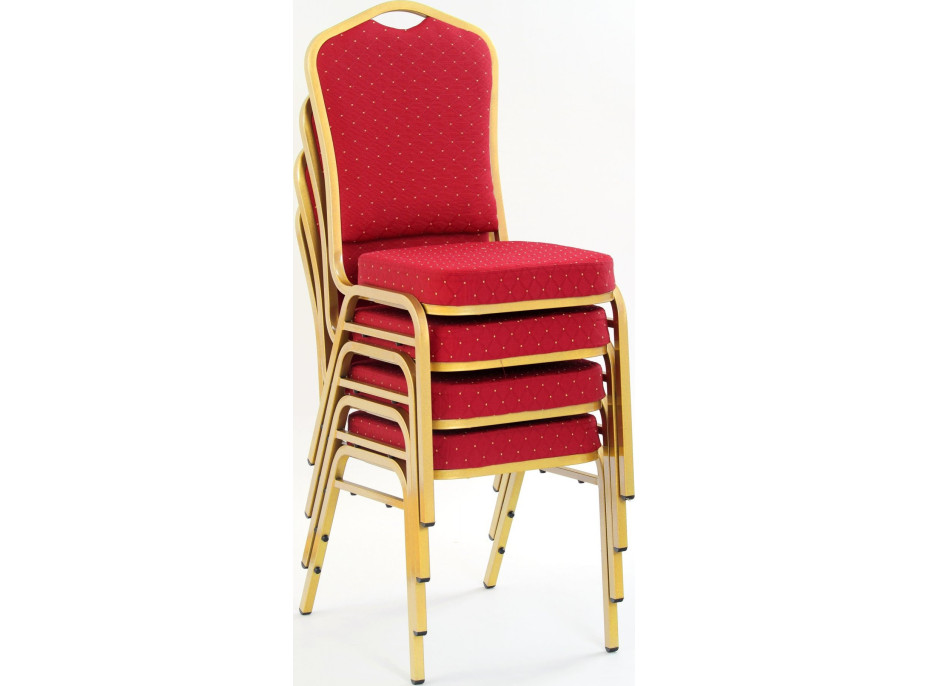 Banketová stolička PRAG - červená/zlatá