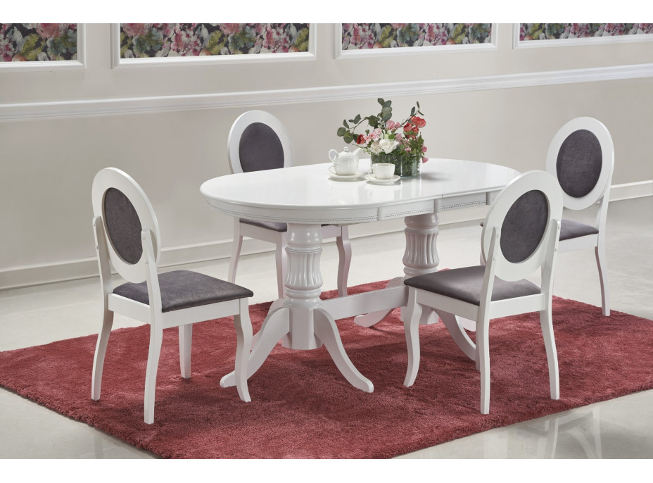 Jedálenský stôl ALBERTO - 150(190)x90x77 cm - rozkladací - biely