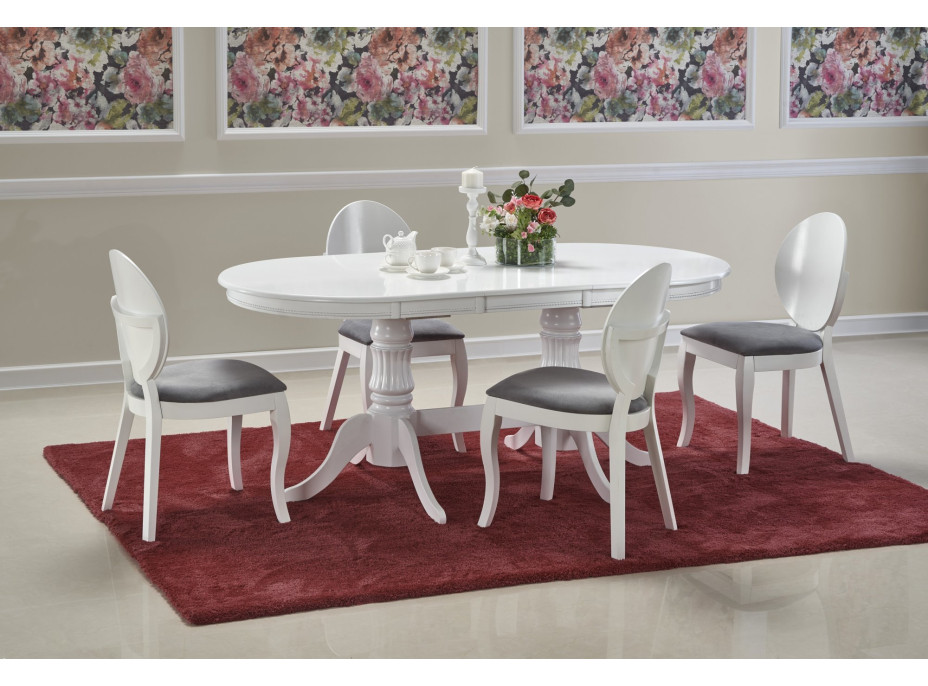 Jedálenský stôl ALBERTO - 150(190)x90x77 cm - rozkladací - biely