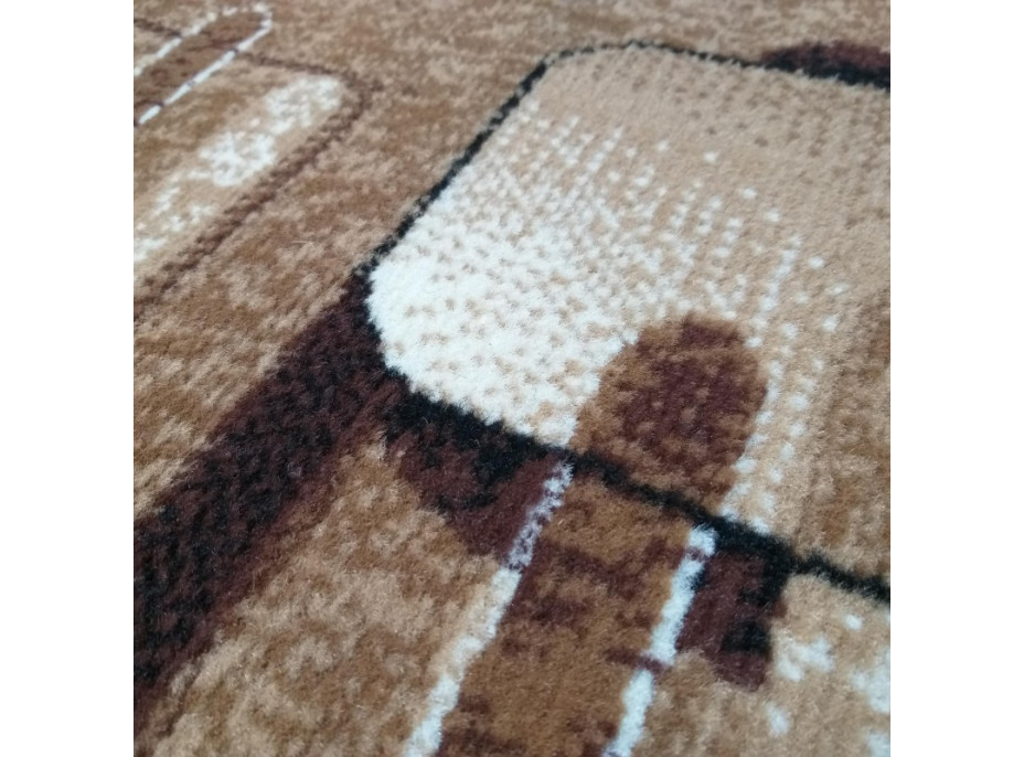 Kusový koberec ALPHA Slide - hnedý