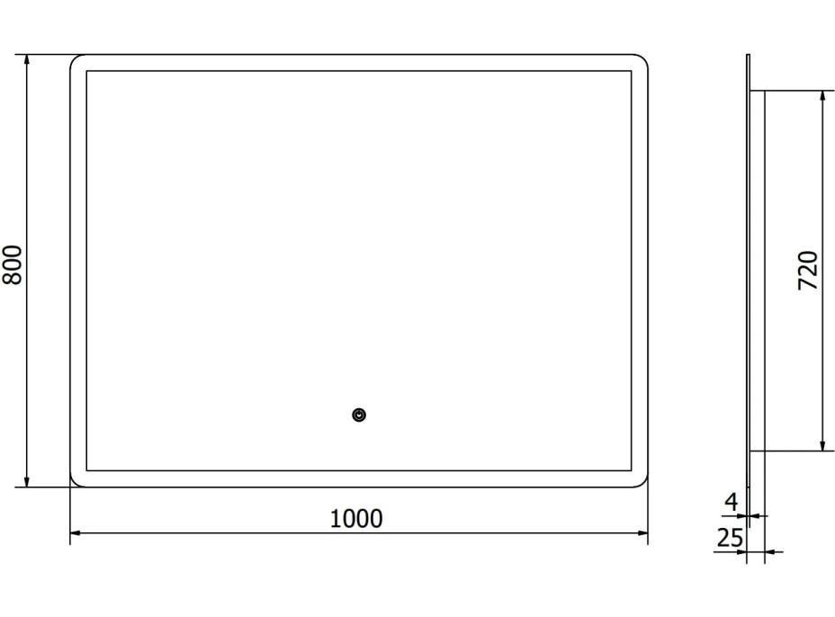 Obdĺžnikové zrkadlo MEXEN NAVIA 100x80 cm - s LED podsvietením a vyhrievaním, 9803-100-080-611-00