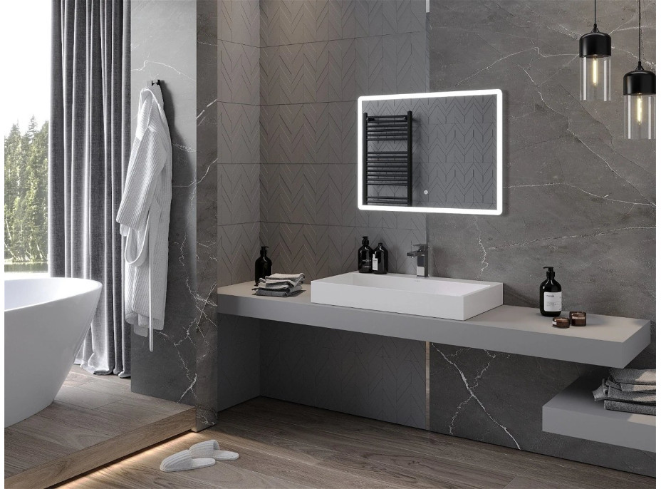 Obdĺžnikové zrkadlo MEXEN NAVIA 80x60 cm - s LED podsvietením a vyhrievaním, 9803-080-060-611-00