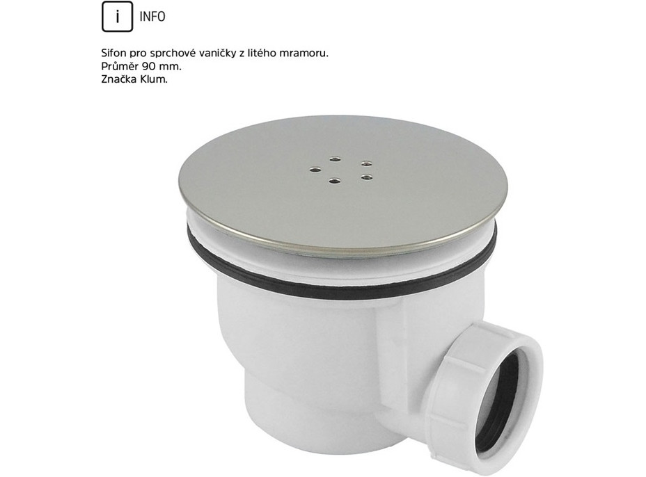 Štvorcová sprchová vanička - liaty mramor