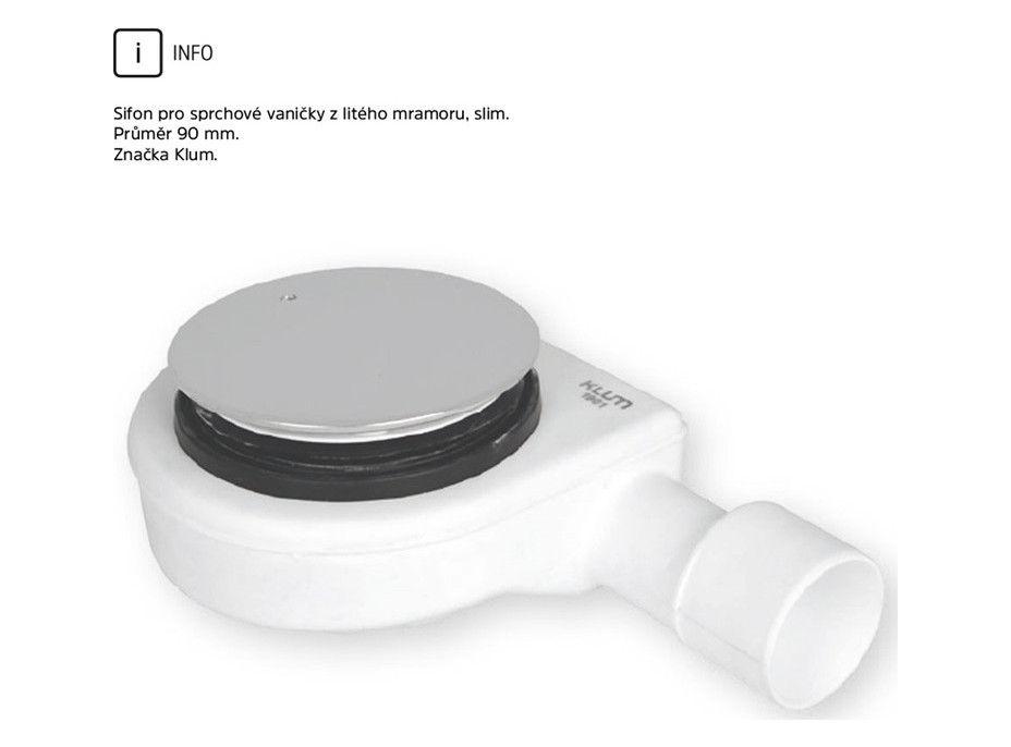 Štvorcová sprchová vanička - liaty mramor