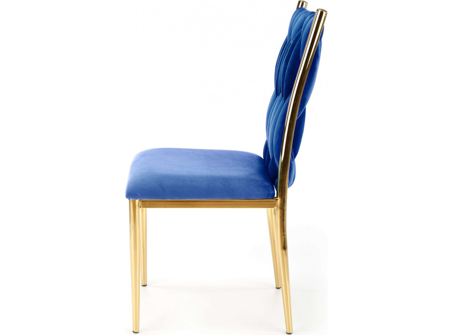 Jedálenská stolička ARABELA - modrá/zlatá