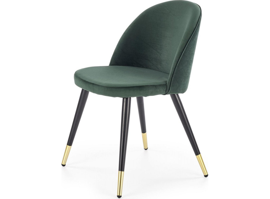 Jedálenská stolička MADLENKA - tmavo zelená/čierna so zlatým