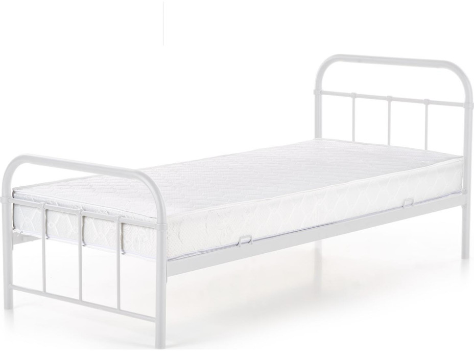 Kovová posteľ LINDA 200x90 cm - biela