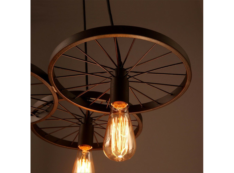 Stropné svietidlo LOFT WHEEL 3 - čierne