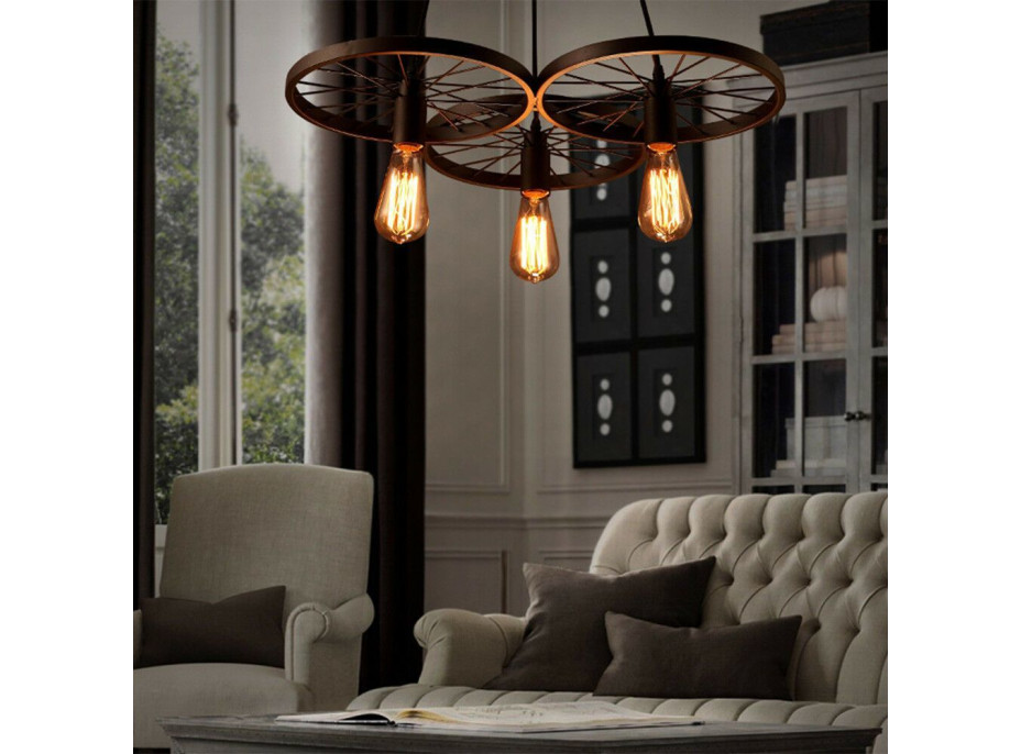 Stropné svietidlo LOFT WHEEL 3 - čierne