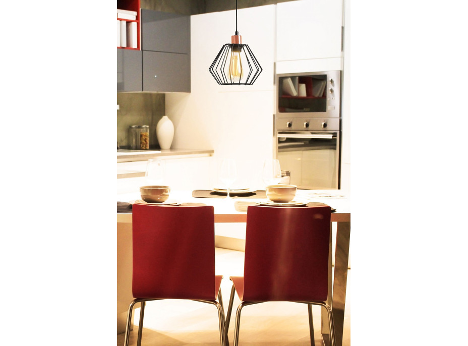 Stropné svietidlo SIENA long - čierne/rose gold