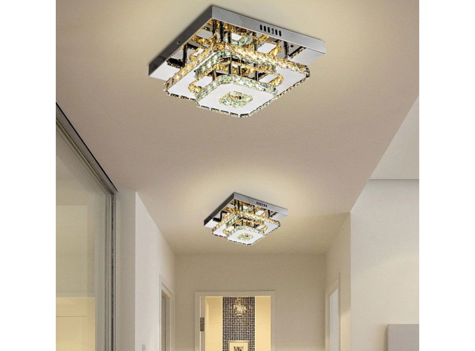 (kópia) Krištáľová stropná lampa Plafond LED 24W štvorcová APP409-C APP410-C