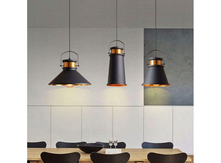 Stropné svietidlo ASTI set C, C, C - čierne - obdĺžniková základňa