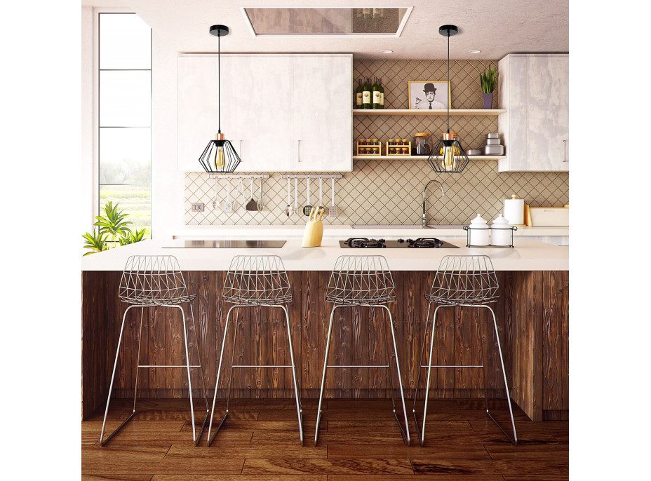 Stropné svietidlo SIENA long - čierne/rose gold