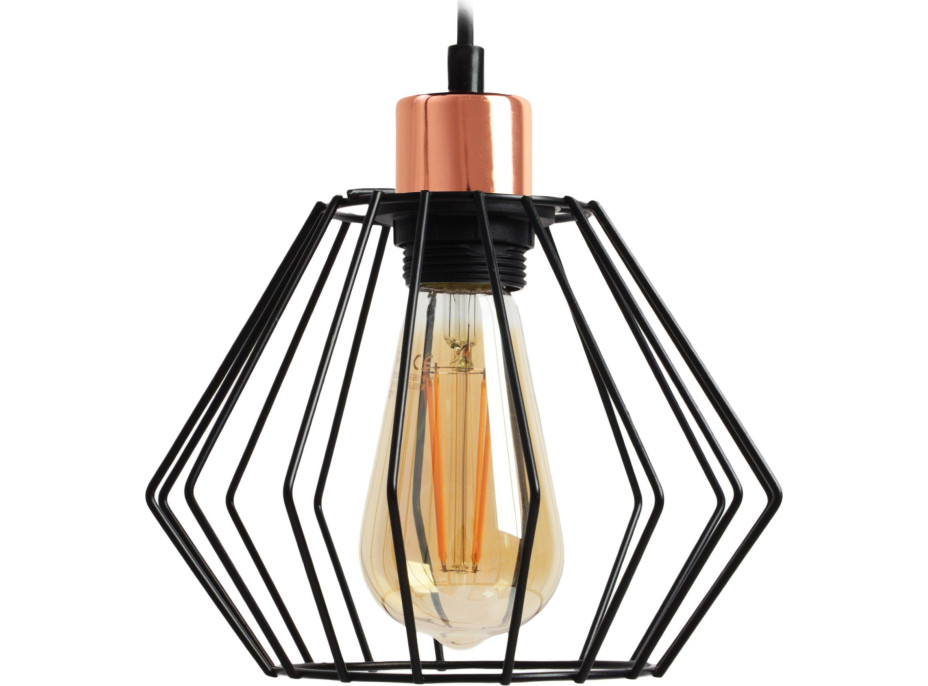 Stropné svietidlo SIENA long - čierne/rose gold