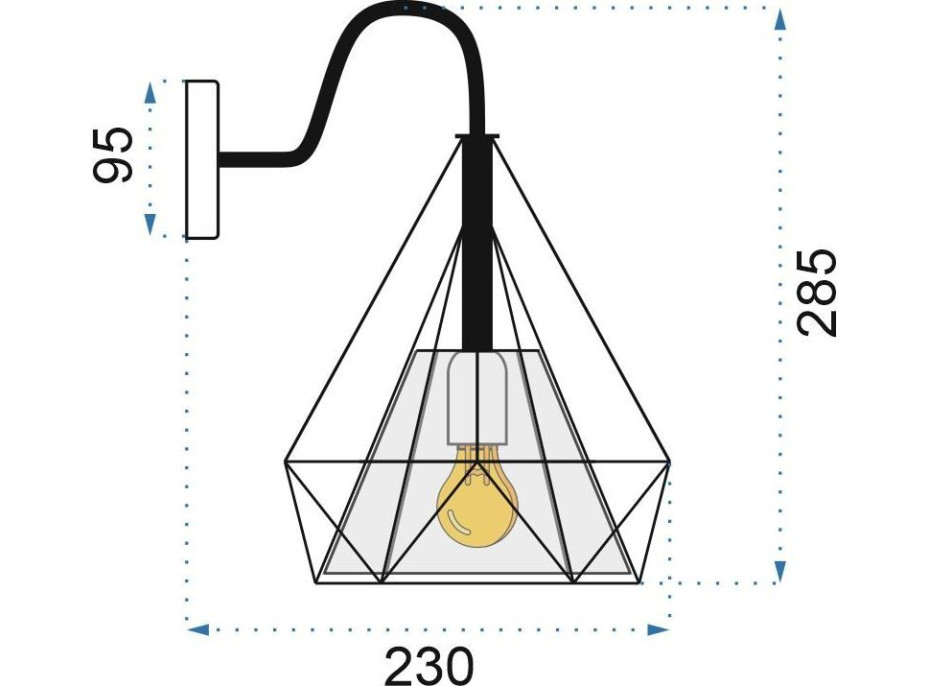 Nástenné svietidlo DIAMOND - čierne