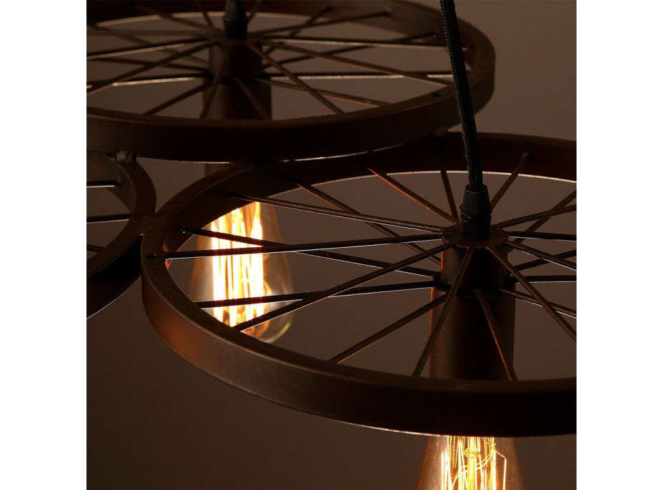 Stropné svietidlo LOFT WHEEL 3 - čierne