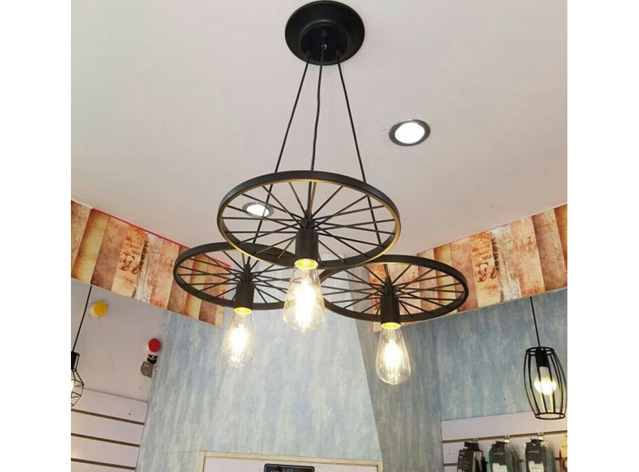 Stropné svietidlo LOFT WHEEL 3 - čierne