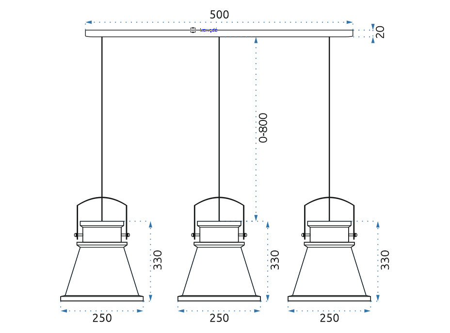 Stropné svietidlo ASTI set C, C, C - čierne - obdĺžniková základňa