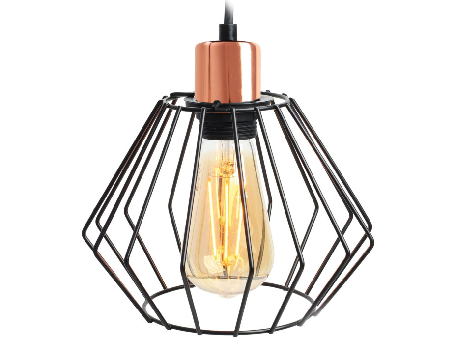 Stropné svietidlo SIENA long - čierne/rose gold