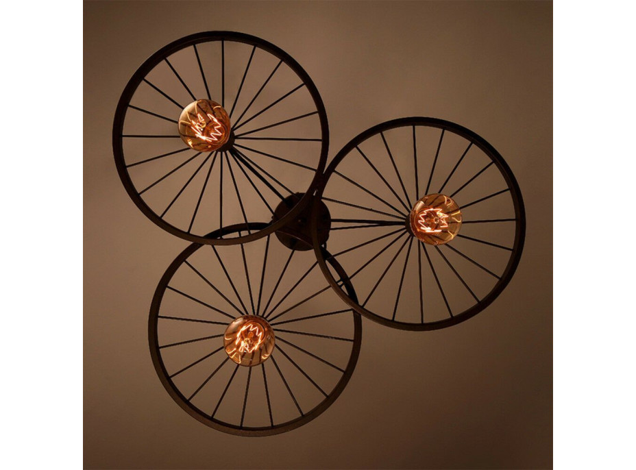 Stropné svietidlo LOFT WHEEL 3 - čierne