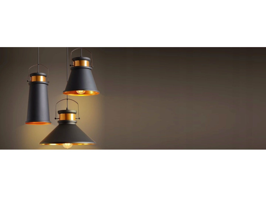 Stropné svietidlo ASTI set C, C, C - čierne - obdĺžniková základňa